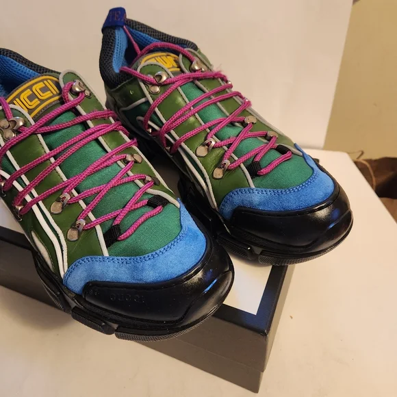 Gucci - Flashtrek Reflective Leather, Suede and Mesh Sneakers - Multi 9 BNWB - Picture 7 of 13